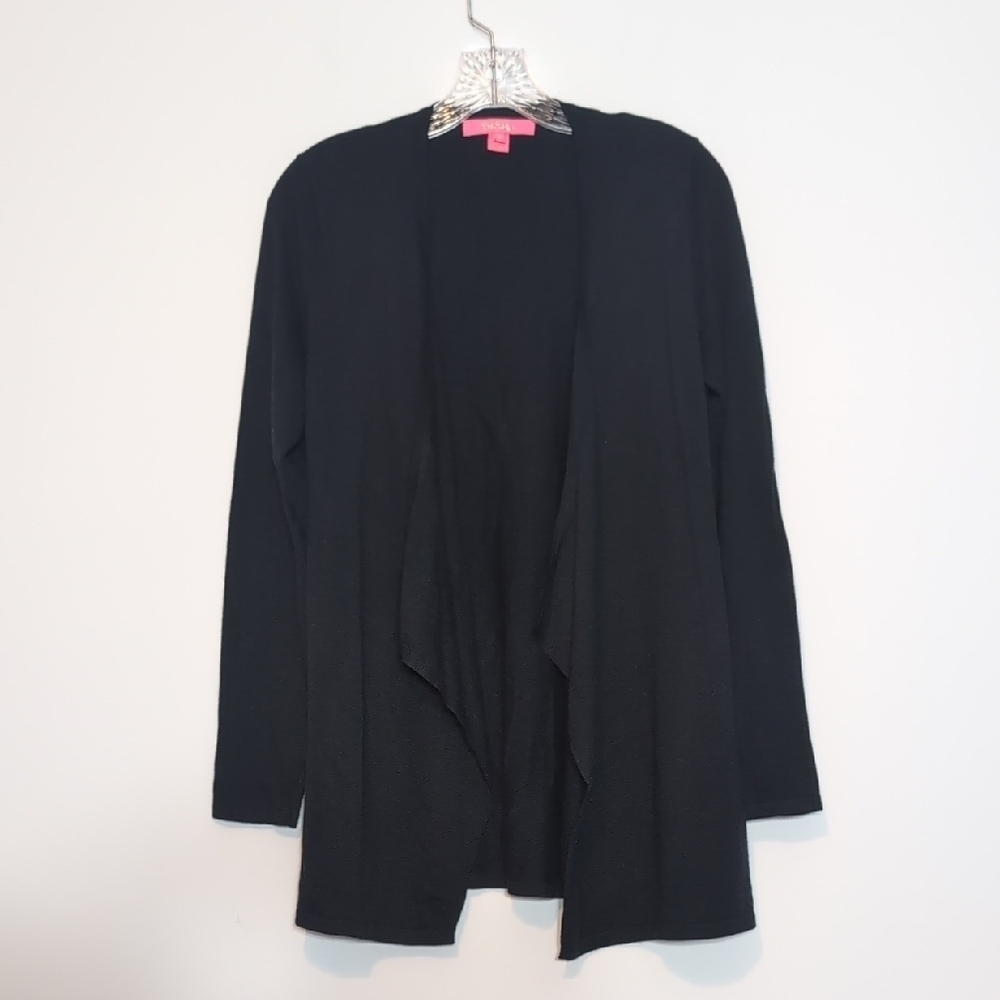 Lilly Pulitzer Black Cashmere Open Front Sweater